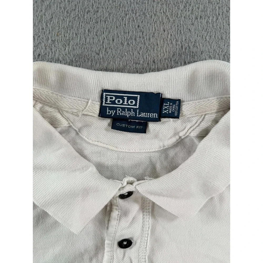 Polo Ralph Lauren Polo Shirt Men White 2XL Arms Rec Rugby Cross Wings Custom Fit